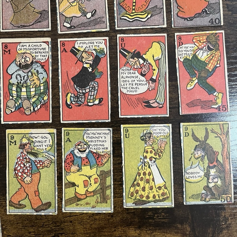 Hee Haw And Her Name Was Maud Complete Set Of 36 Comic Cards From Early 1900s - Picture 5 of 13